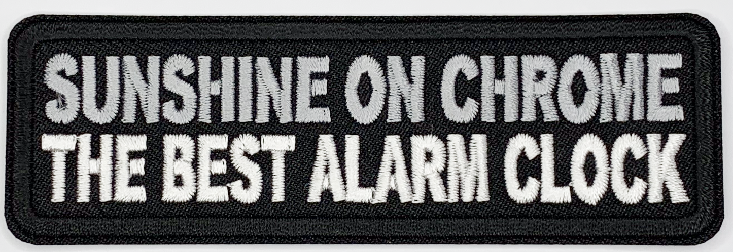Sunshine on chrome, the best alarm clock Iron On Patch. Great for attaching to your jackets, shirts, pants, jeans, hats. Size: 10.3X3.3cm