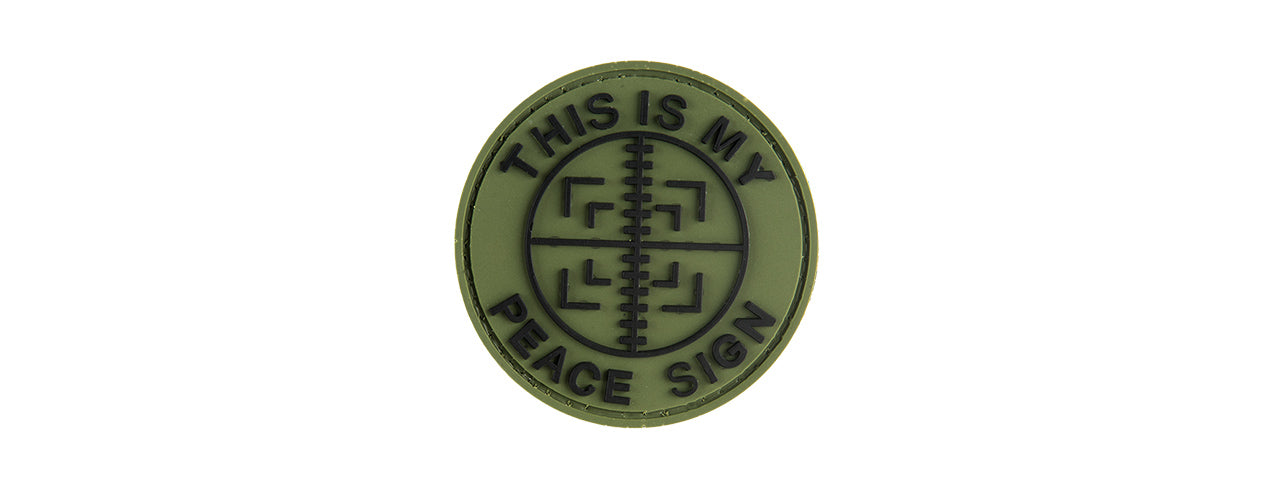 This is my Peace Sign PVC Patch, Velcro backed Badge. Great for attaching to your field gear, jackets, shirts, pants, jeans, hats or even create your own patch board. Size: 6cm