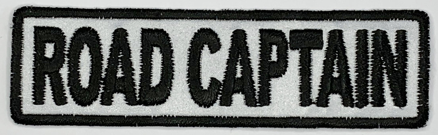 Road Captain Iron On Patch. Great for attaching to your jackets, shirts, pants, jeans, hats. Size: 8.89x2.54cm