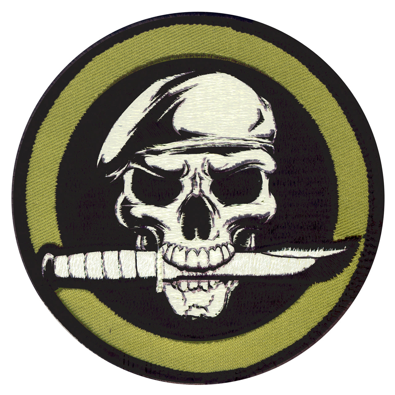 Military Skull & Knife Patch with hook backing pairs perfectly with any of our hook & loop accessories including our Special Ops Jacket and or Tactical Vests. SIZE: 8.5CM www.moralepatches.com.au