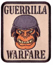 There's nothing funny about a gorilla practicing guerrilla warfare. The Guerrilla Warfare Morale Patch features a hook backing which makes it ideal for attaching to our Special Ops Jackets, Transport Packs, Tactical Vest and more. SIZE: 6.8X8.4CM