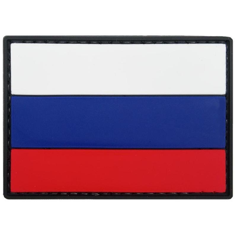 Russian Flag PVC Patch Full Colour, Velcro backed Badge. Great for attaching to your field gear, jackets, shirts, pants, jeans, hats or even create your own patch board. Size: 7x5cm
