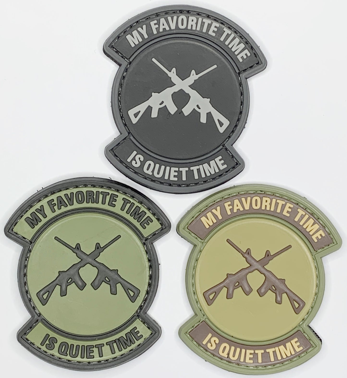 My Favorite Time is Quiet Time PVC Patch, Velcro backed Badge. Great for attaching to your field gear, jackets, shirts, pants, jeans, hats or even create your own patch board. Size: 7x6cm
