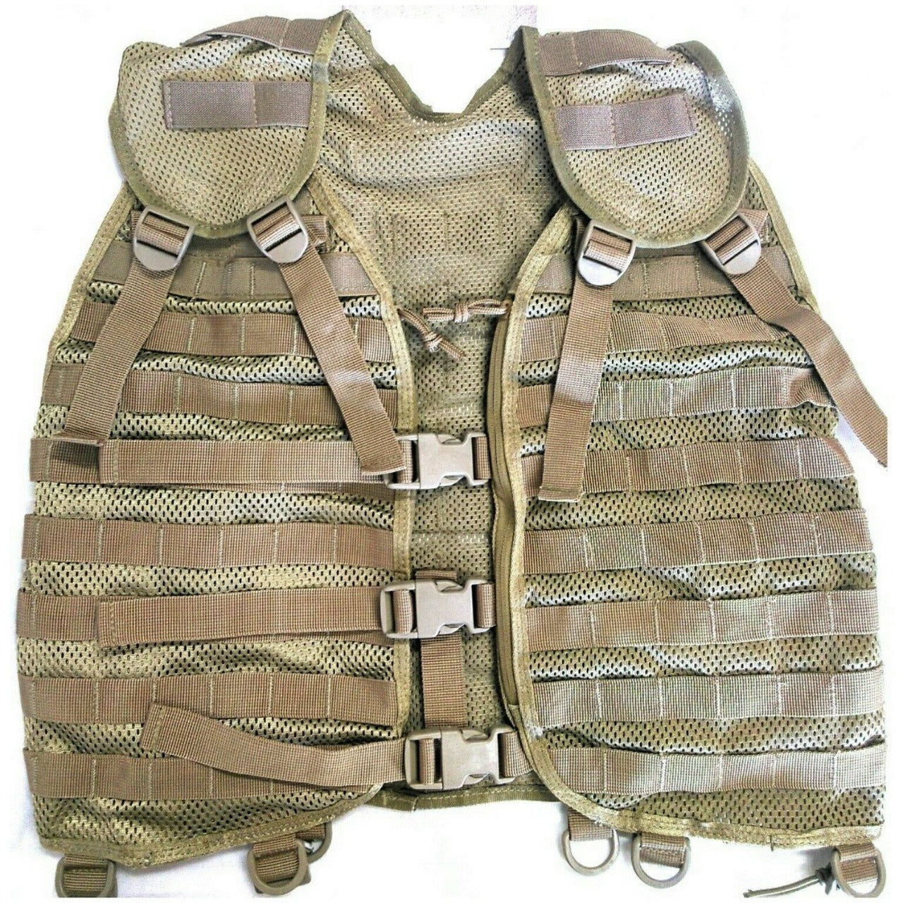 Innovative design Allows for a mix and match of pouches which can be allocated as needed by the user Fully MOLLE and PALS compatible Heavy duty webbing Zippered chest pockets Drag handle Adjustable shoulders Shock cord and toggle side adjustments