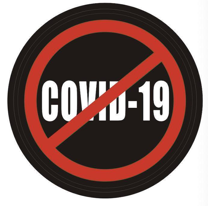 Stop COVID-19 PVC Patch Black, Velcro backed Badge. Great for attaching to your field gear, jackets, shirts, pants, jeans, hats or even create your own patch board. Size: 6cm