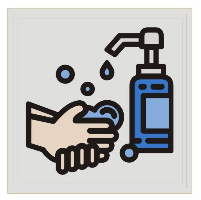 Wash Your Hands with Hand Sanitizer PVC Patch, Velcro backed Badge. Great for attaching to your field gear, jackets, shirts, pants, jeans, hats or even create your own patch board. Size: 6x6cm