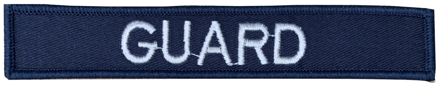 Name tag in blue material, size is 2.5cm x 15cm, lettering is 1.5cm in height. All embroidery is done in upper case letters only as a FYI. These are great for cadets, police and other public service departments. Don't forget you can even add the velcro backing and use them on your field gear or even dog vests. Made on the Gold Coast, please support Australian made www.moralepatches.com.au