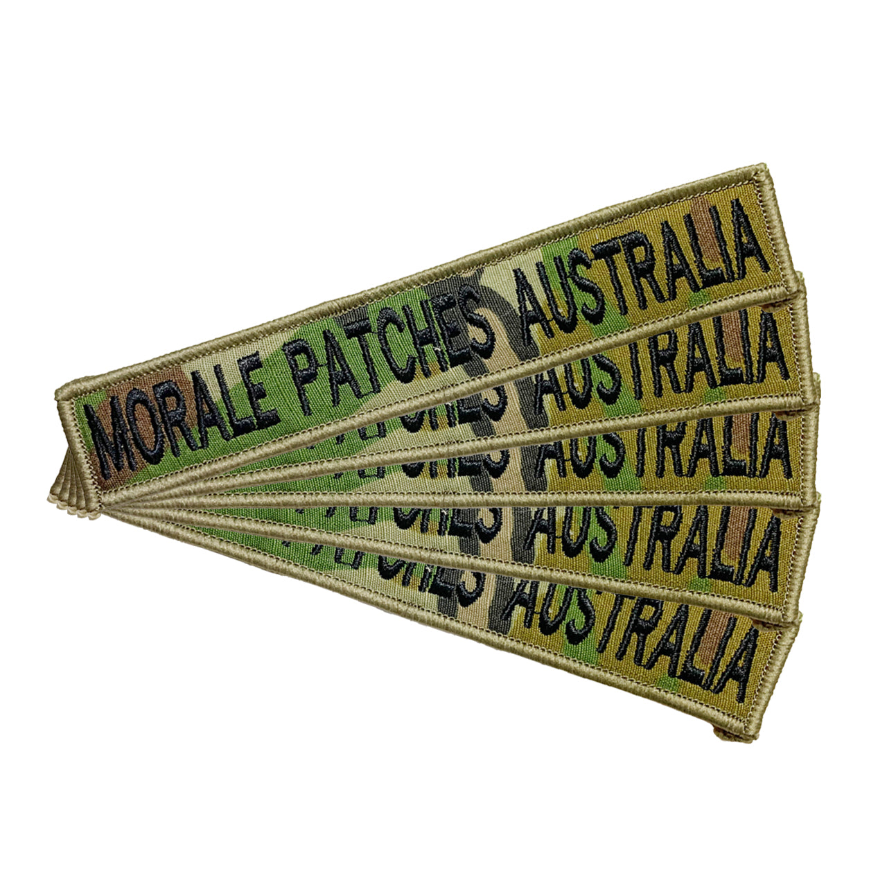 Name tag in AMC material, size is 2.5cm x 15cm, lettering is 1.5cm in height.  All embroidery is done in upper case letters only as a FYI.  These are great for cadets.  Don't forget you can even add the velcro backing and use them on your field gear or even dog vests.  Made on the Gold Coast, please support Australian made www.moralepatches.com.au