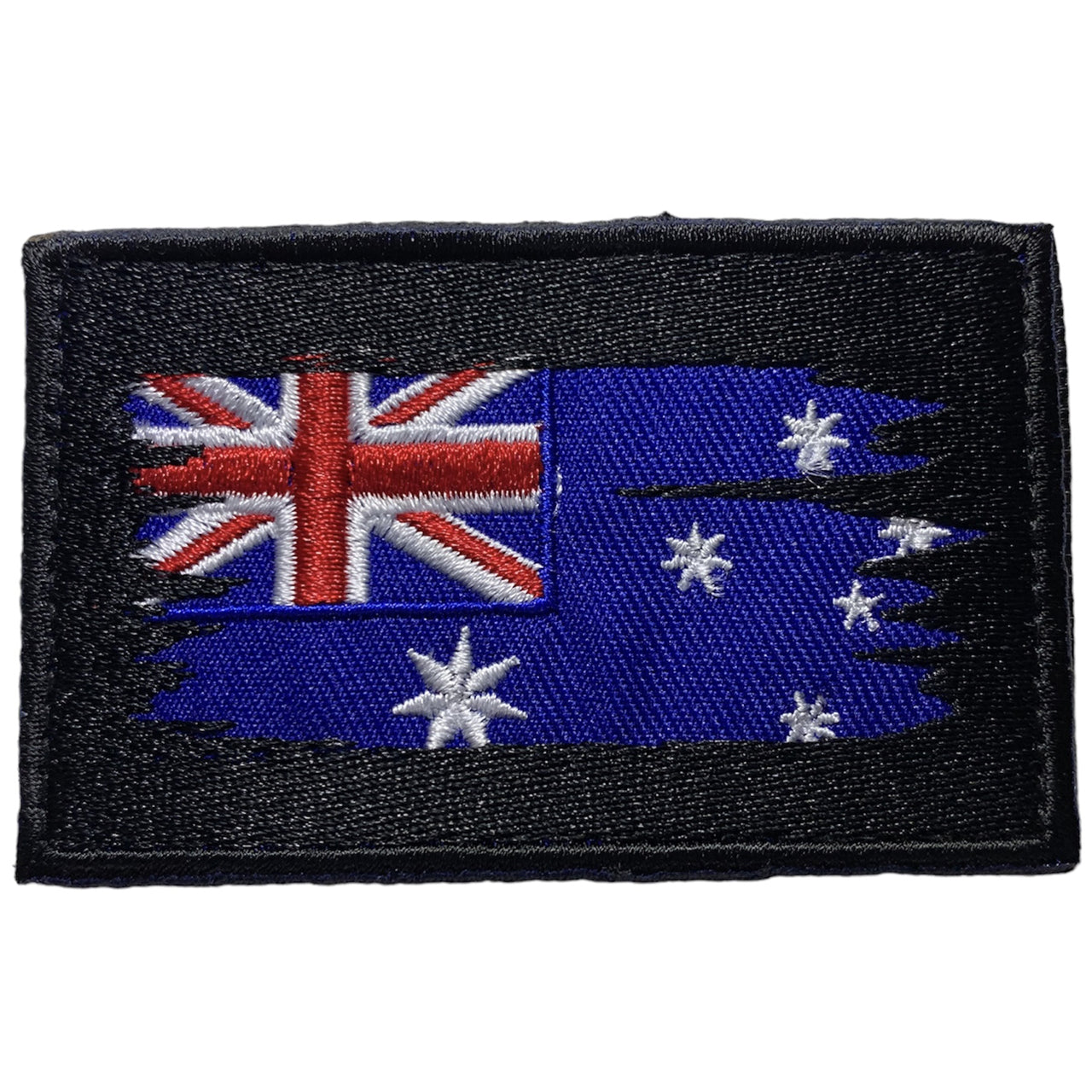 War Damaged Australian Flag Velcro Patch Hook & Loop Battle worn flag on a patch to respect our serving and veterans out there. Hook & Loop Provided 8cm x 5cm www.moralepatches.com.au