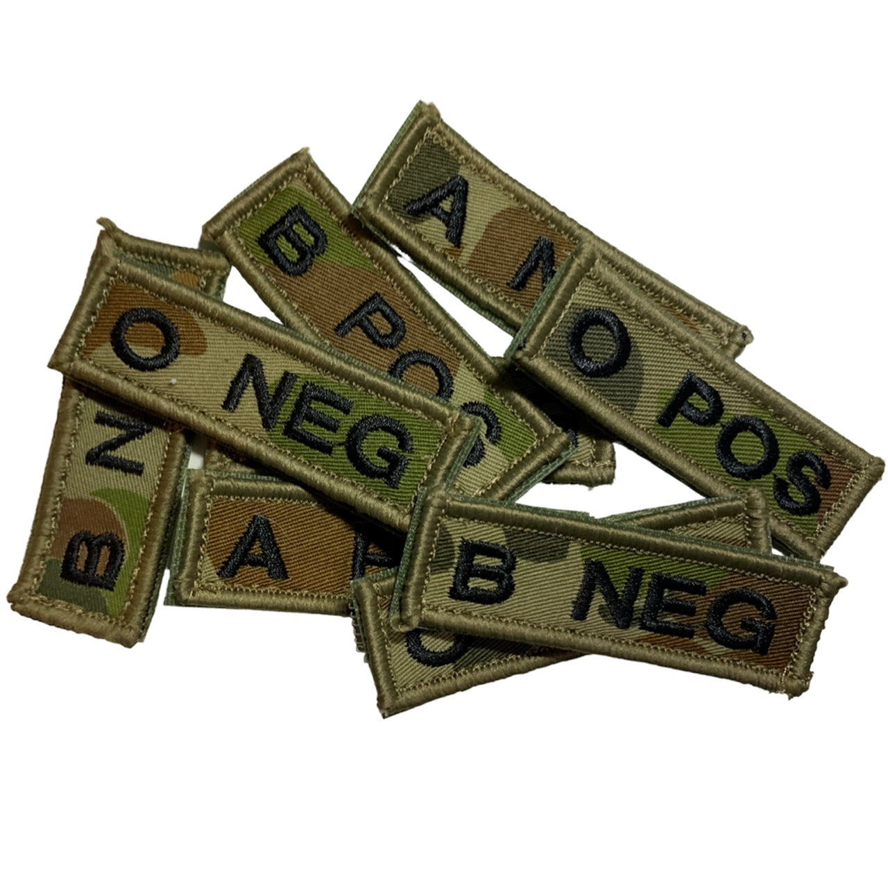 Blood Group Patch in various colours for a bit of variety. We had the idea to come up with a range of different options as well. Size is 7cm x 2.2cm www.moralepatches.com.au