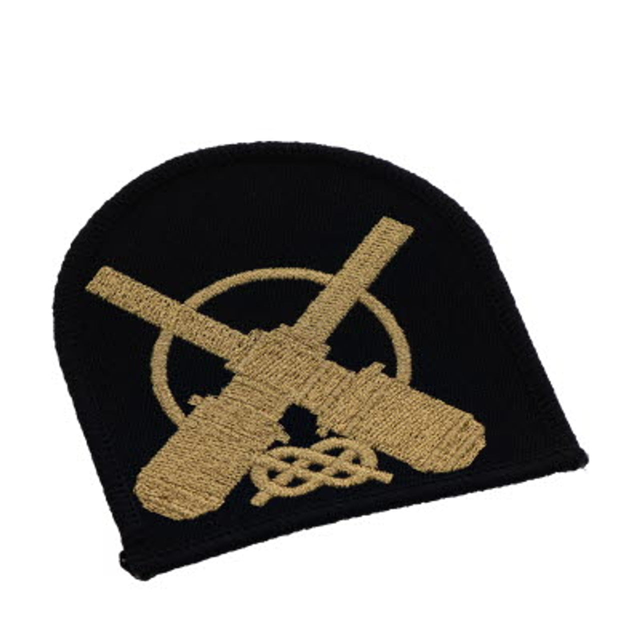 Perfectly sized, this Boatswains Mate Badge has embroidered details ready for wear Specifications: Material: Embroidered details Colour: Black, gold Size: Standard