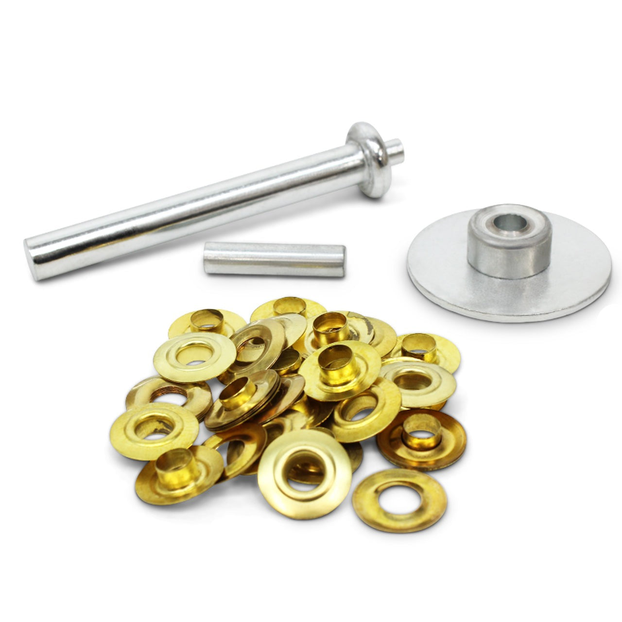 This Brass eyelet kit is great for adding grommets. Ideal for use with canvas, tarps and other such materials. 20 Grommets Cutting tool Die Insert Punch www.moralepatches.com.au