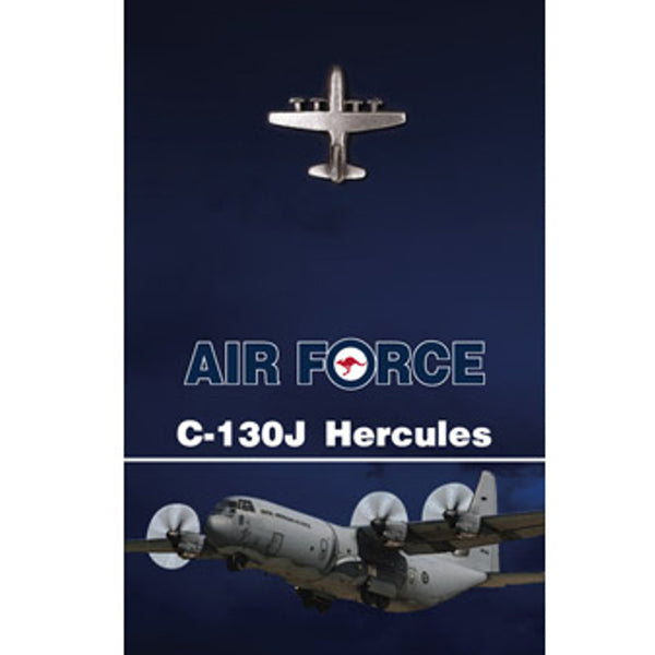 Get the quality C-130J Hercules Lapel Pin in today. This 25mm nickel-plated lapel pin is a masterful 3D lapel pin, with a butterfly clasp on the back and comes on a presentation card. Own this fantastic lapel pin today. Specifications: Material: Nickel-plated Colour: Silver Size: 25mm www.moralepatches.com.au