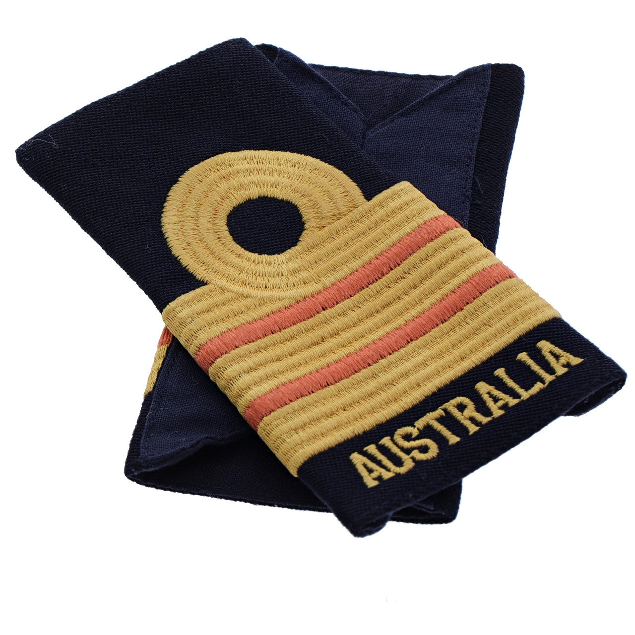 Order this quality Commander Dental Officer Soft Rank Insignia with embroidered detailing this set of two is ready for wear. Order your set now. Specifications: Material: Soft rank insignia, fabric, raised embroidery Colour: Blue, gold, coral Size: Standard