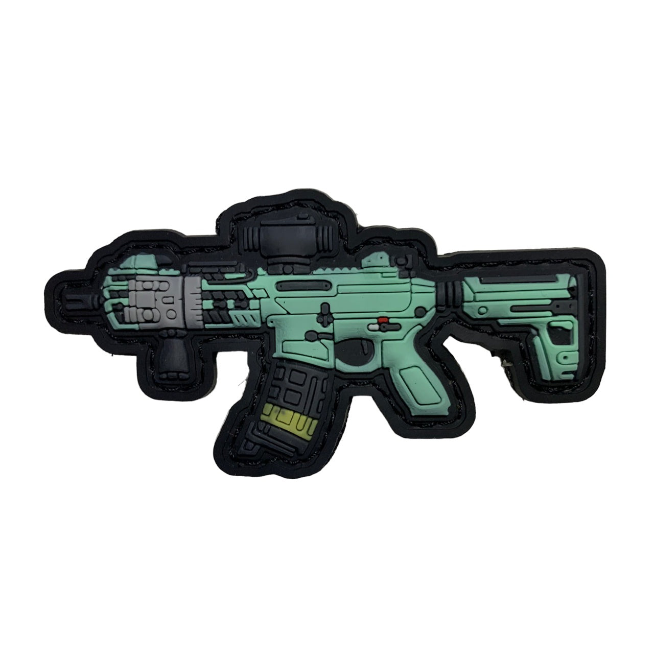 Rifle PVC Patch, Velcro backed Badge. Great for attaching to your field gear, jackets, shirts, pants, jeans, hats or even create your own patch board. Size: 8x4cm www.moralepatches.com.au