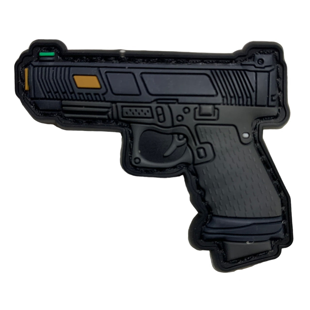 Pistol PVC Patch, Velcro backed Badge. Great for attaching to your field gear, jackets, shirts, pants, jeans, hats or even create your own patch board. Size: 6x5.5cm www.moralepatches.com.au
