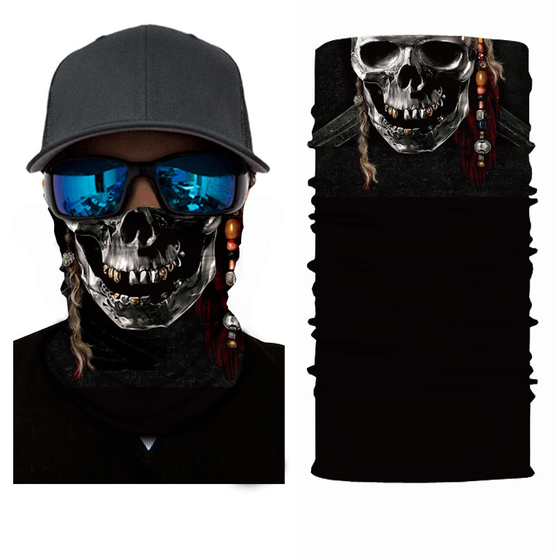Fitted Pirate Skull Face Bandana or Neck Gaiter. They are made from Microfiber Polyester which makes them very lightweight and very comfortable to wear. Because the material is so thin, it is very easy to breathe when you use as face cover.