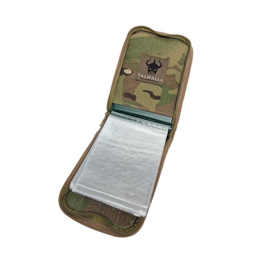 Designed to meet the needs of extreme environments, these CORDURA® fabric covers fit all 4" x 6" top spiral notebooksn as well as the standard issue Viewee Twoee. They have a rugged zipper closure and hold up to 4 writing utensils! Closed outside size is 5 1/4" x 7 1/2" in. Features: 4 x pen/pencil sleeves Fits: 4" x 6" top spiral notebook Viewee Twoee