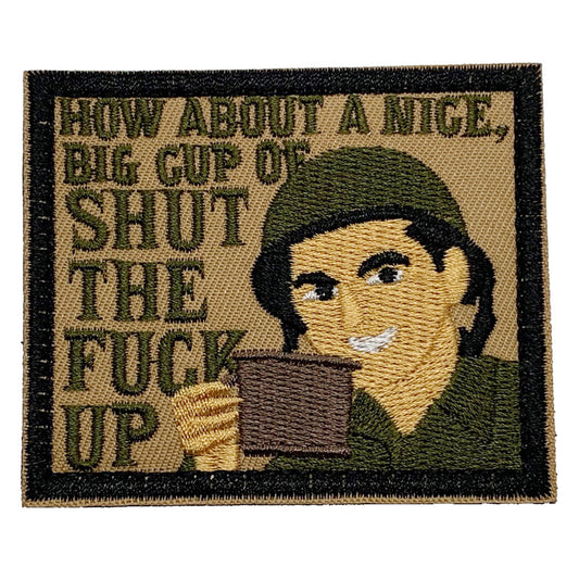 Big Cup OF! Patch Hook & Loop  Size: 7.8x6.5cm  HOOK AND LOOP BACKED PATCH(BOTH PROVIDED) www.moralepatches.com.au