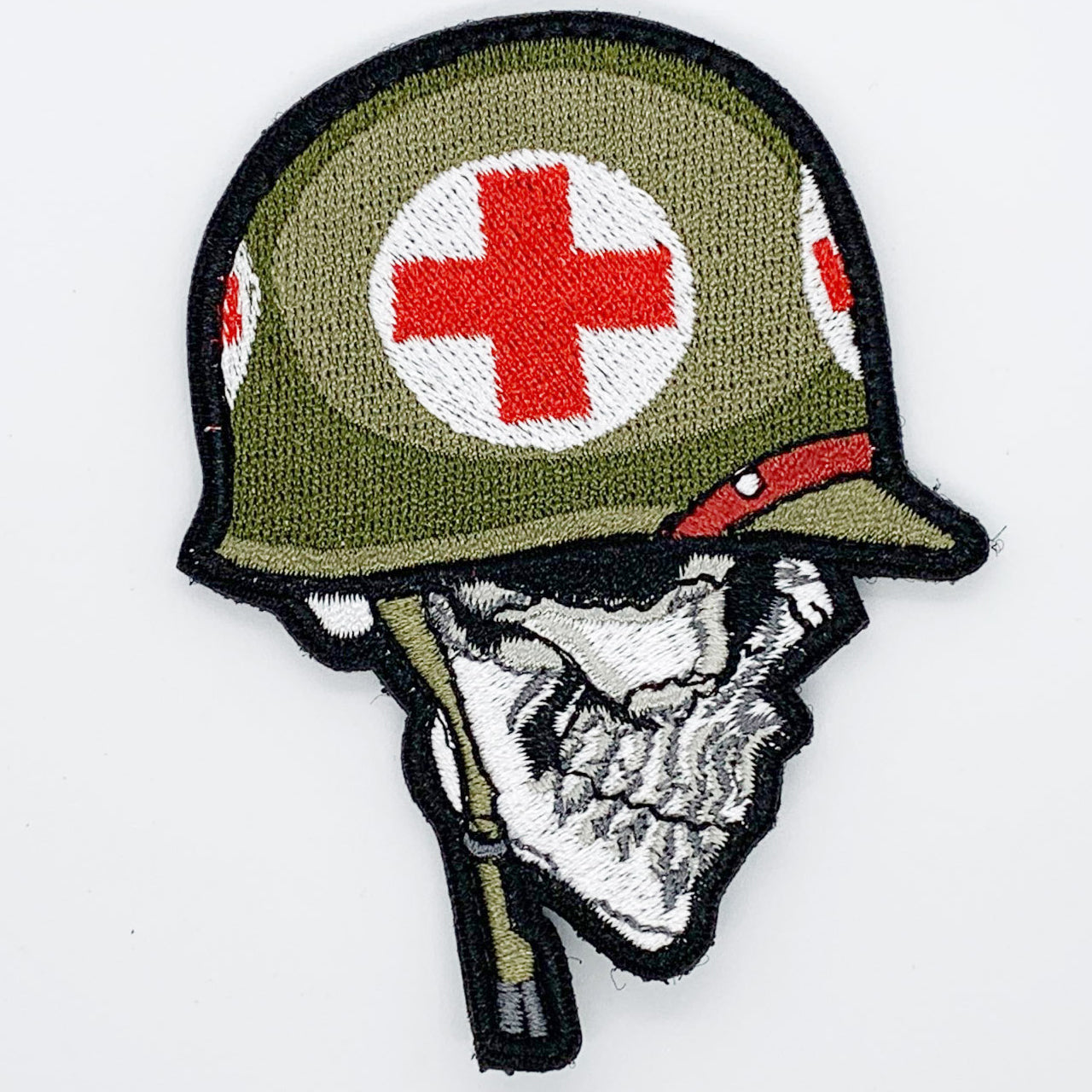 Medic Skull Patch Hook & Loop. Size: 7x9cm HOOK AND LOOP BACKED PATCH(BOTH PROVIDED) www.moralepatches.com.au
