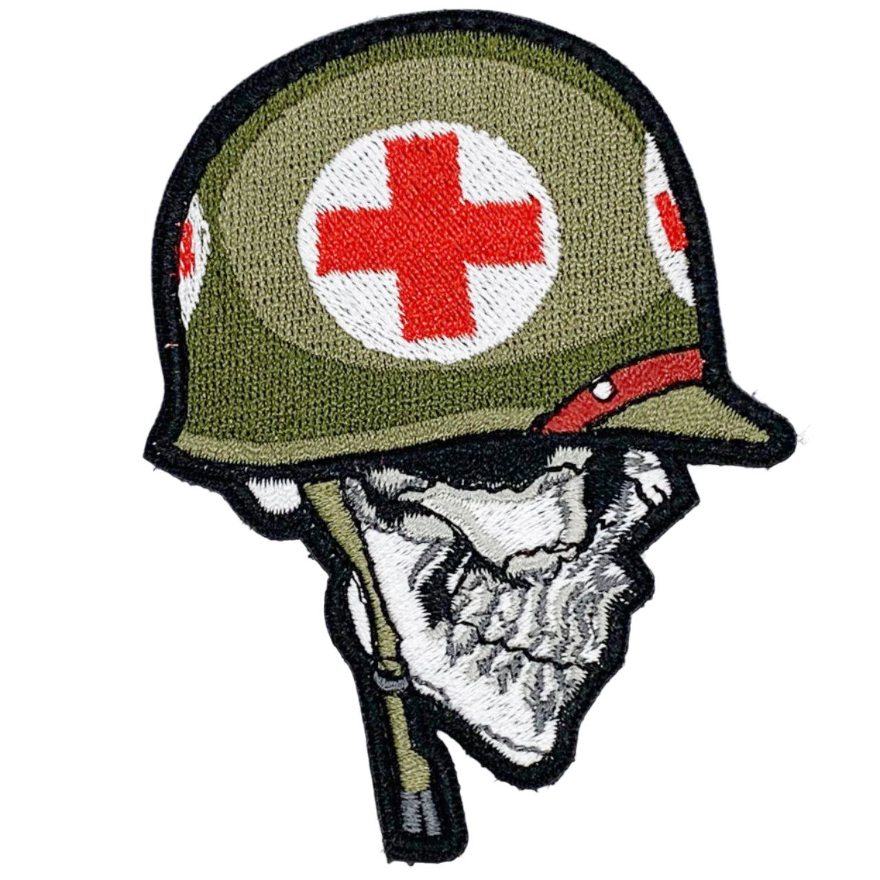 Medic Skull Patch Hook & Loop. Size: 7x9cm HOOK AND LOOP BACKED PATCH(BOTH PROVIDED) www.moralepatches.com.au