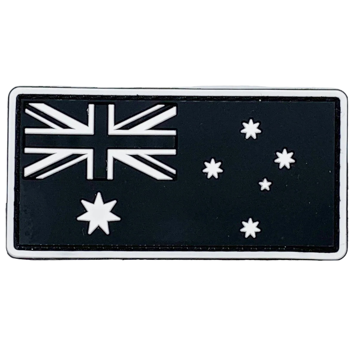 Australia White Flag PVC Patch. Size: 7.8x4cm www.moralepatches.com.au