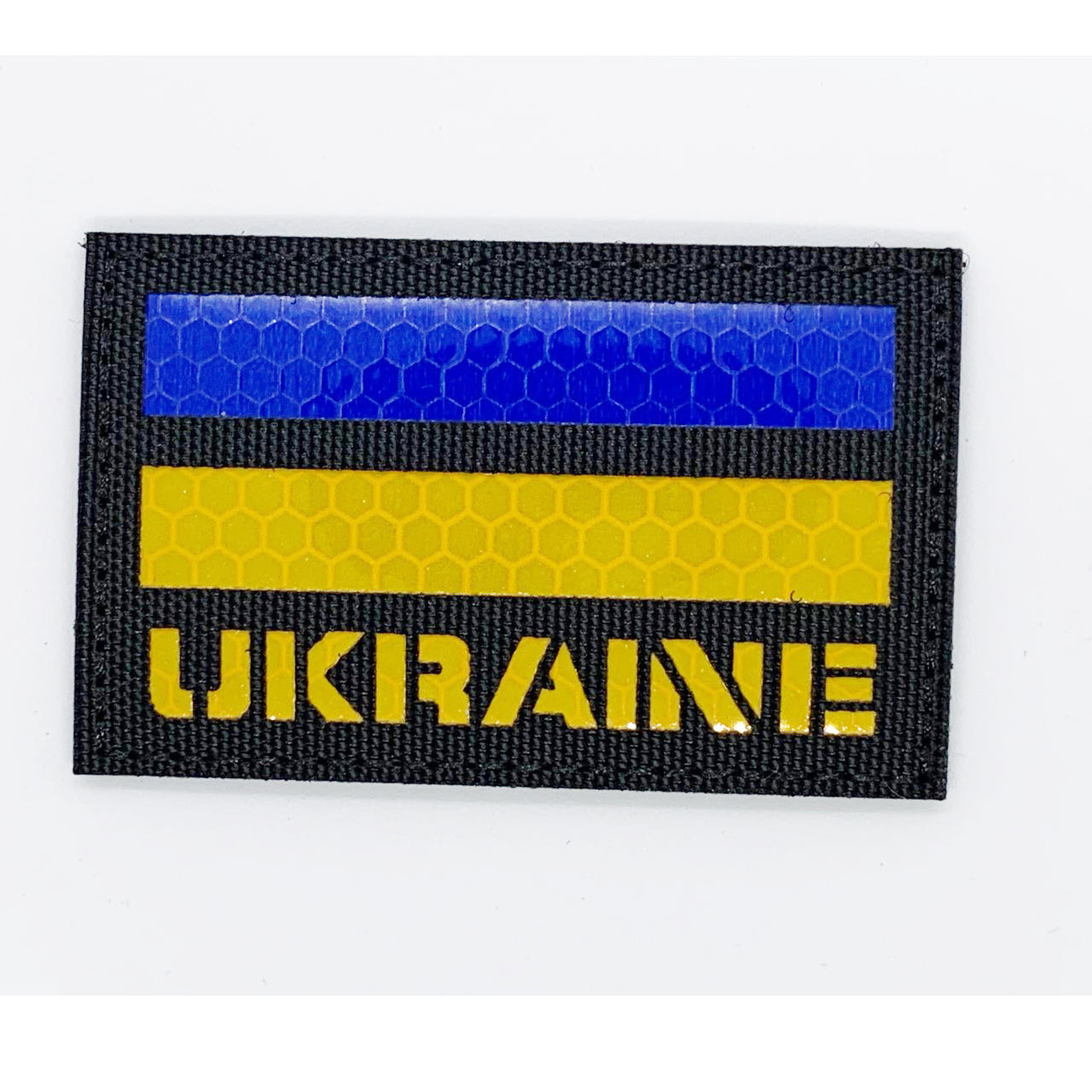 Ukraine Reflective Laser Cut Patch Hook & Loop. Size: 8x5cm HOOK AND LOOP BACKED PATCH(BOTH PROVIDED)