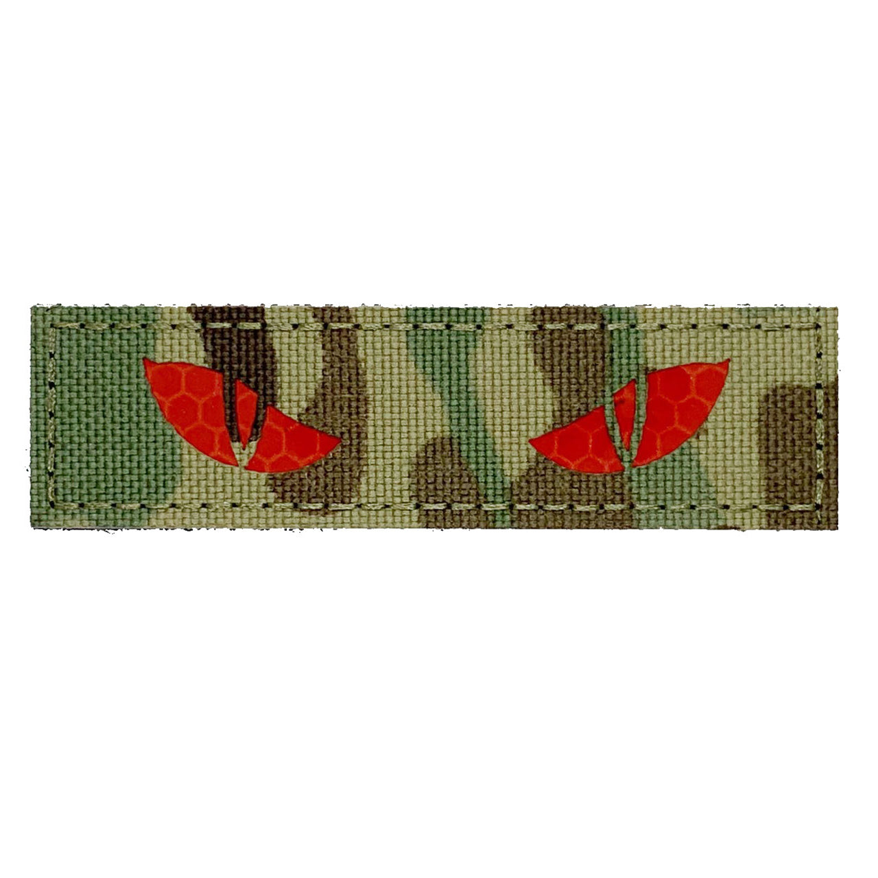 Eyes Reflective Laser Cut Multicam Patch Hook & Loop. Size: 9x2.5cm HOOK AND LOOP BACKED PATCH(BOTH PROVIDED)