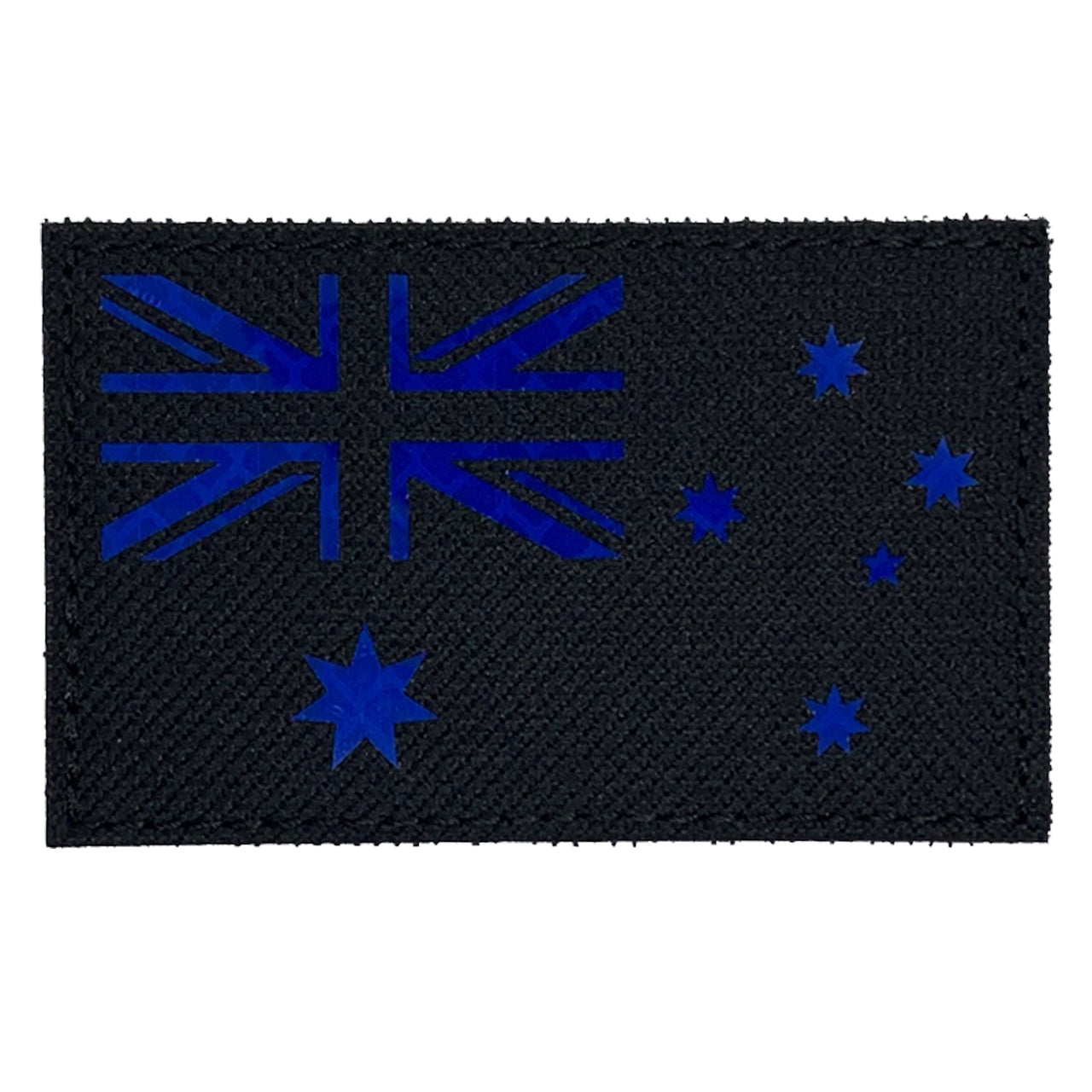 Australian Reflective Laser Cut Patch Hook & Loop Blue Genuine Coldura material Size: 8x5cm HOOK AND LOOP BACKED PATCH(BOTH PROVIDED)