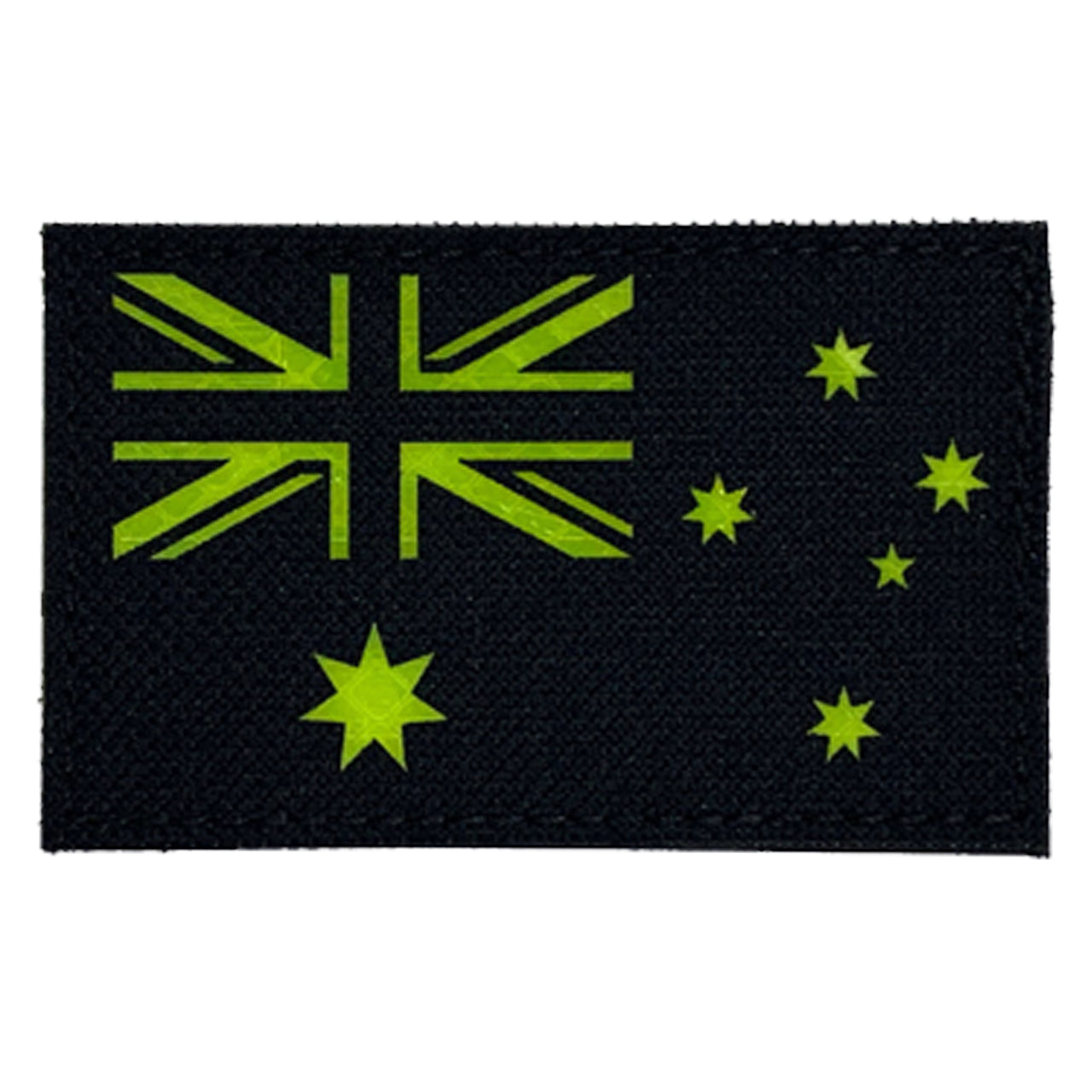 Australian Reflective Laser Cut Patch Hook & Loop Fluro Yellow Genuine Coldura material Size: 8x5cm HOOK AND LOOP BACKED PATCH(BOTH PROVIDED)