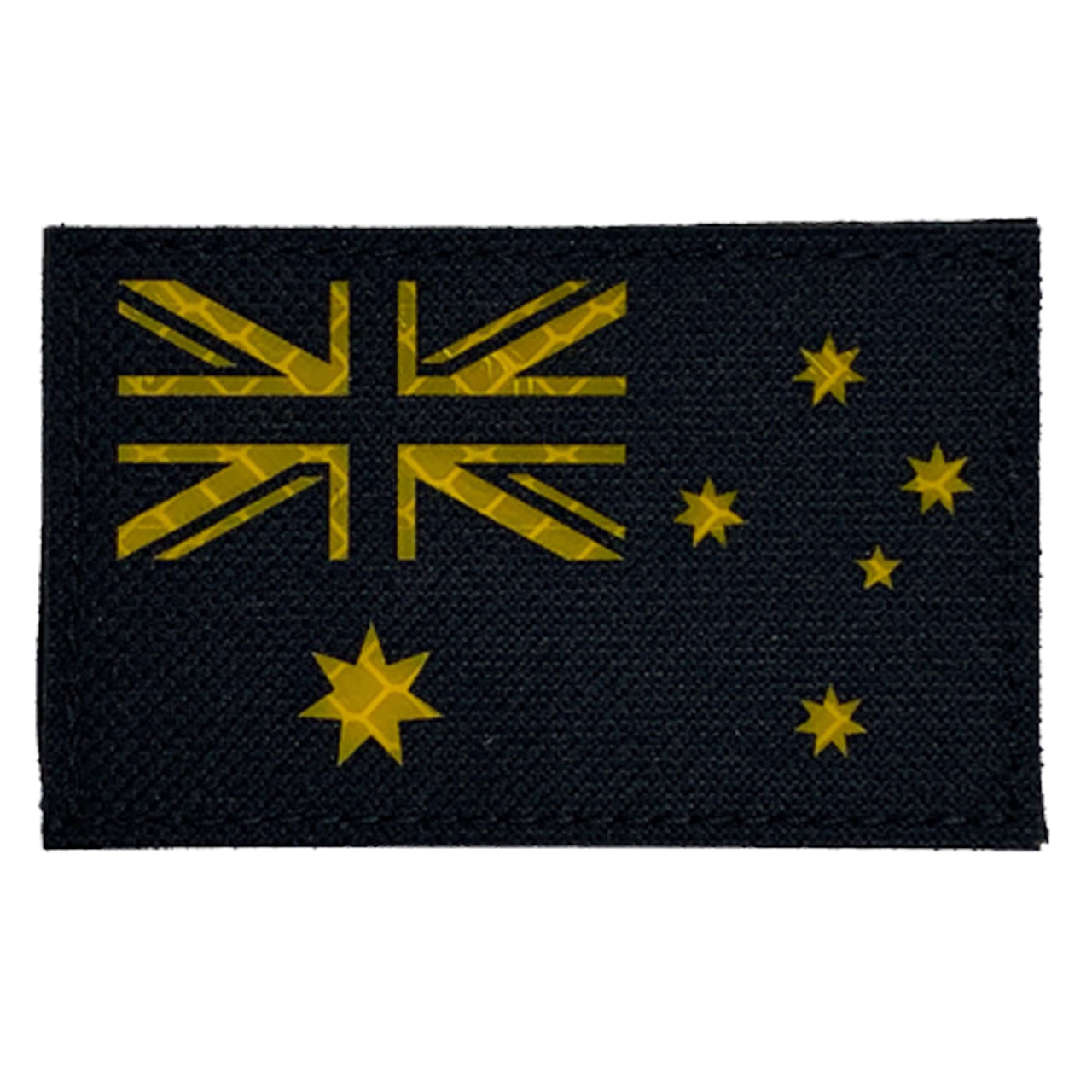 Australian Reflective Laser Cut Patch Hook & Loop Yellow Genuine Coldura material Size: 8x5cm HOOK AND LOOP BACKED PATCH(BOTH PROVIDED)