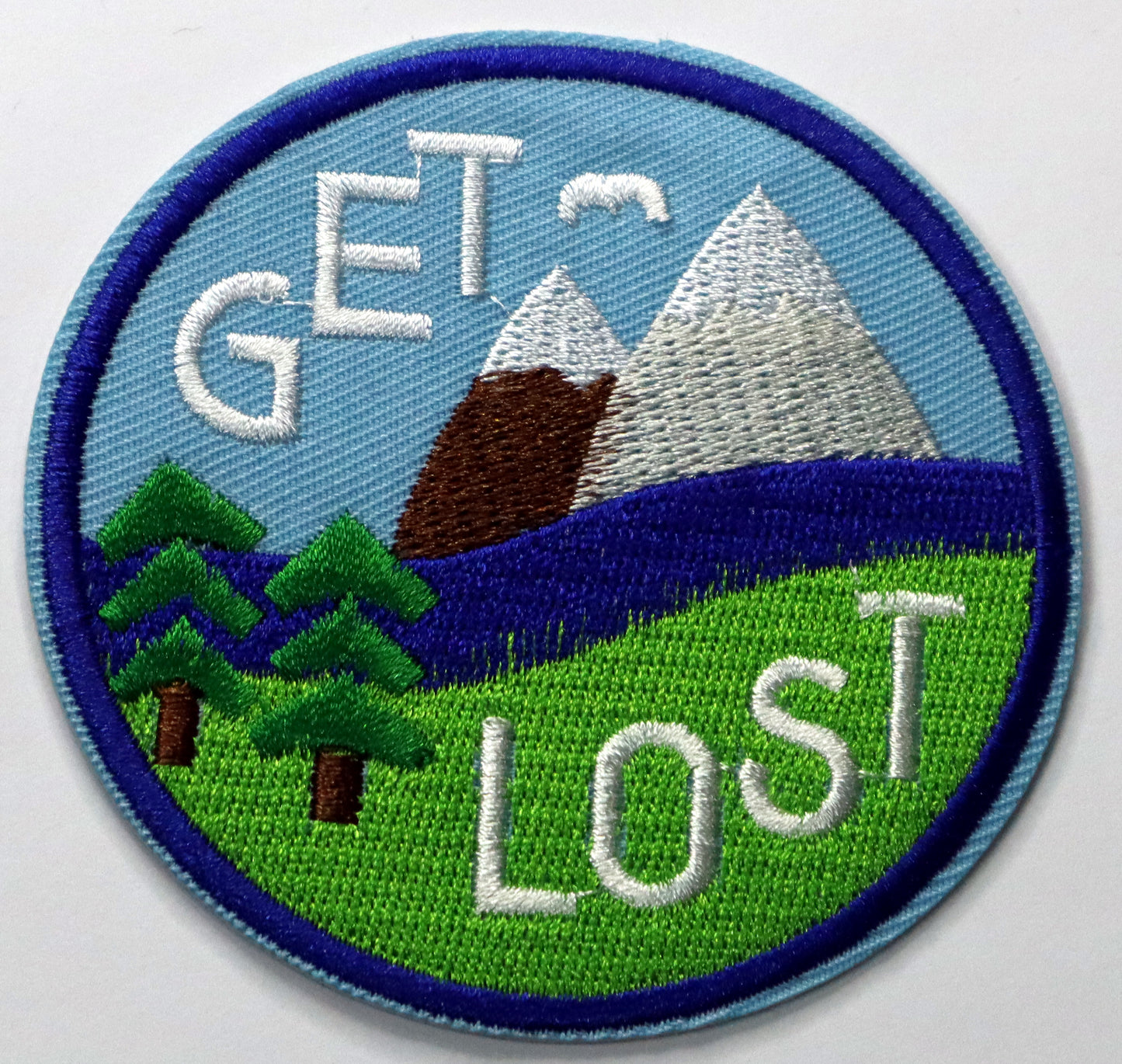 Get Lost Iron On Patch. Great for attaching to your jackets, shirts, pants, jeans, hats. Size: 8.2cm