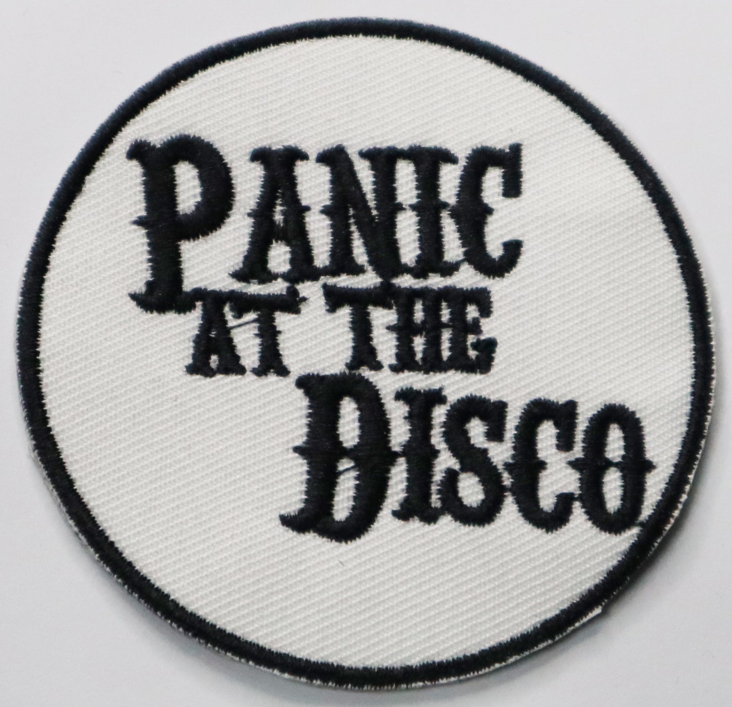 Panic at the disco Iron On Patch. Great for attaching to your jackets, shirts, pants, jeans, hats. Size: 7cm