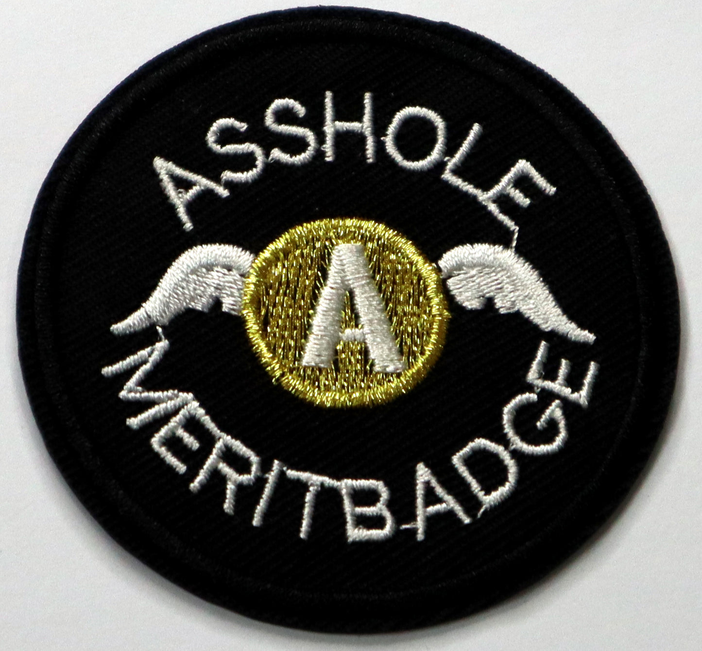 Asshole merit badge Iron On Patch. Great for attaching to your jackets, shirts, pants, jeans, hats. Size: 7cm