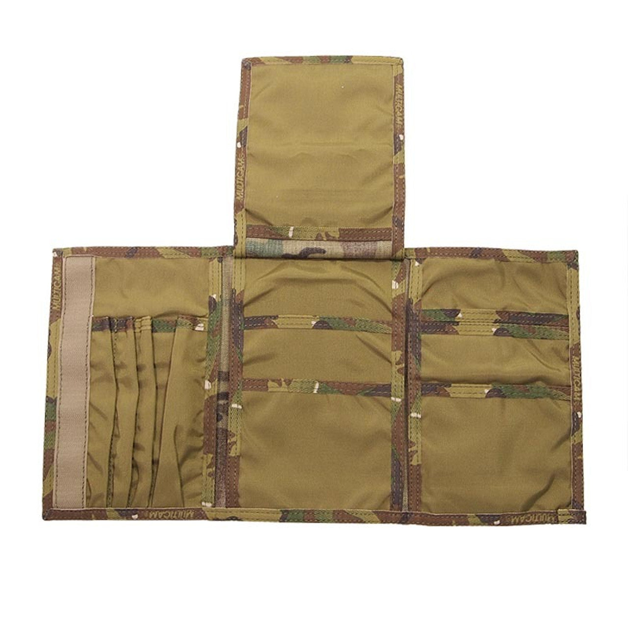 Notebook Holder For NCO's Or Officers Multicam has a large assortment of pockets inside for notes and you can put different styles of notebooks inside. Open measures 41.5 x 21.5cm Closed measures 14 x 21.5cm www.moralepatches.com.au