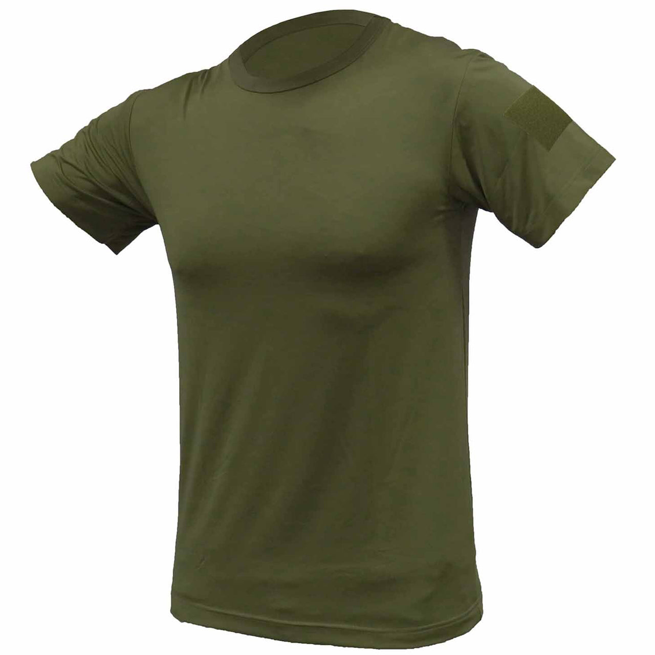 The quickdry fabric is designed to effectively move moisture away from the skin and through the fabric to the outer layer allowing for increased comfort Made from moisture wicking, hydrophobic polyester/ spandex material, and is an easy fit to full stretch Featuring a crew neck design, UV protection and easy care material, there is no need to iron. Just wash, dry and wear! This new style quickdry shirt has a shoulder patch for you to put a velcro patch on.