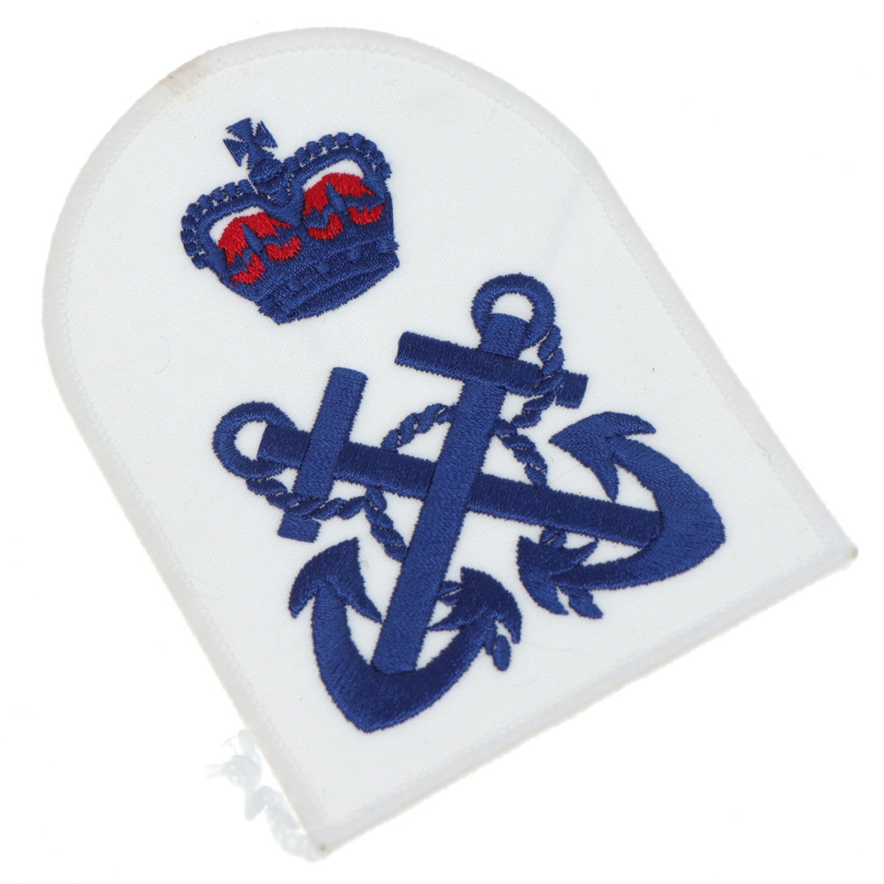 Perfectly sized, this Petty Officer Rank Badge White has embroidered details ready for wear Specifications: Material: Embroidered details Colour: Blue, White, Red