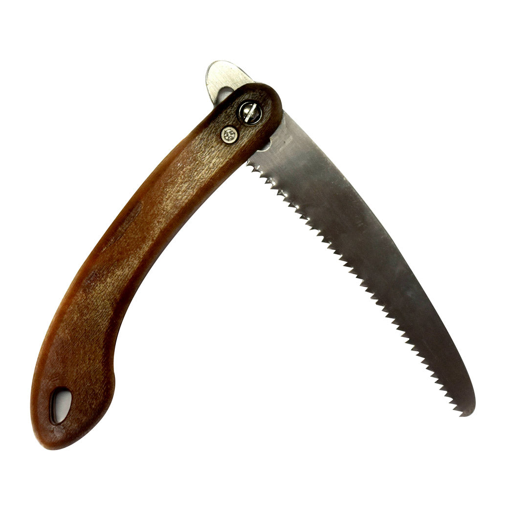 18cm folding High Carbon steel blade and wooden handle Blade lock/release button Ideal for camping and outdoor use