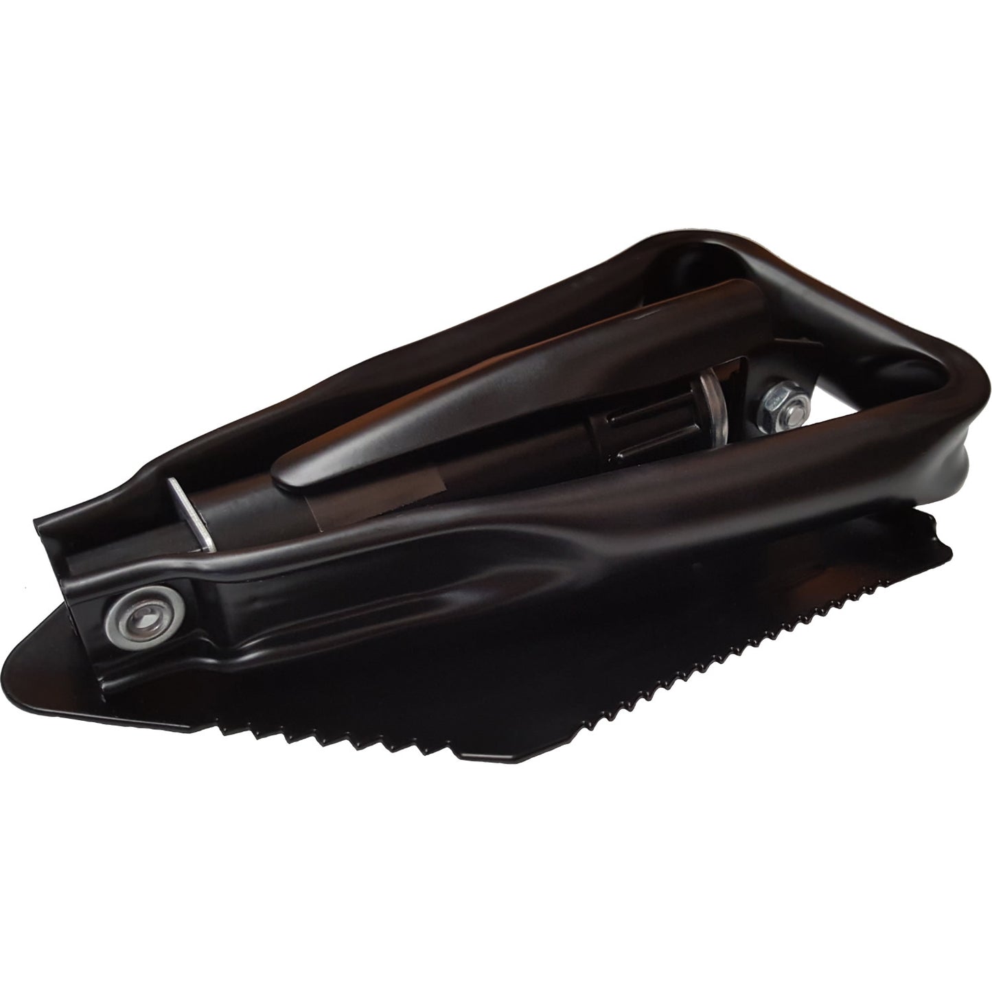 It's a great tool to take camping or add to your cadet field kit Ergonomically designed handle 3 stage fold up with lock mechanism Shovel Emergency saw Folding pick Carry bag included