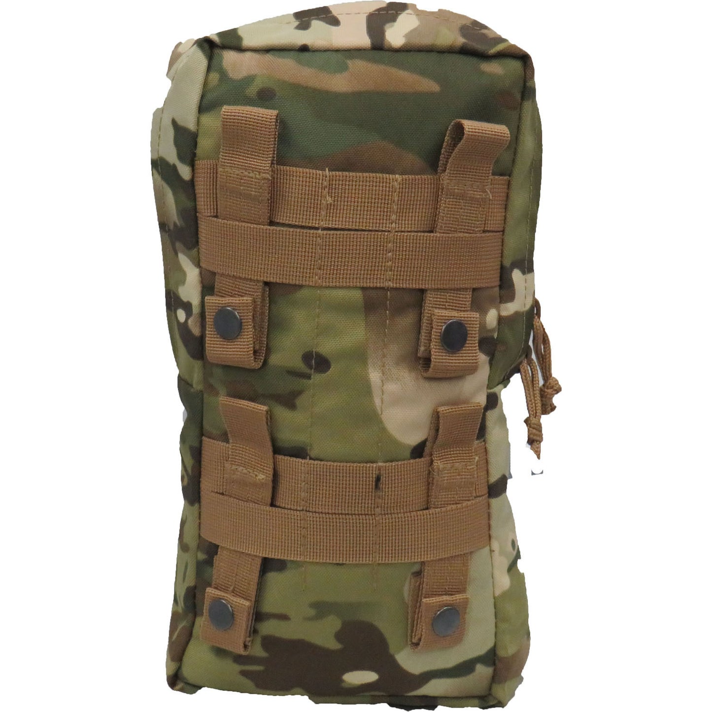 Fully MOLLE compatible Drainage holes on the base Heavy duty 900D 2 coats PU fabric #10 rope pull zips 16x27x8cm