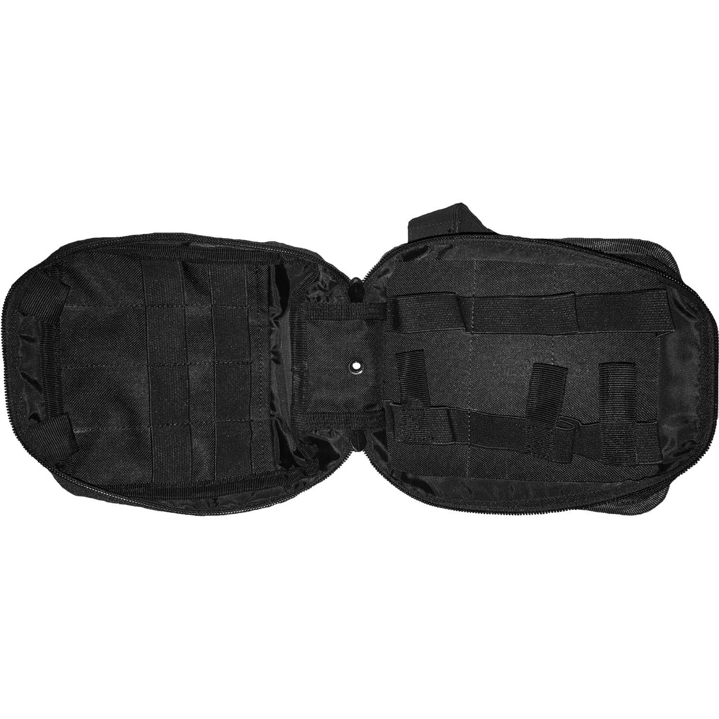 Heavy duty PU coated fabric Adjustable thigh straps with non slip backing Adjustable quick release belt strap Multiple internal sewn loops Two way zippers with silent pull cords