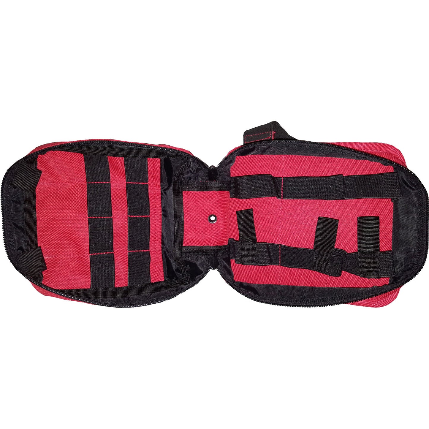Heavy duty PU coated fabric Adjustable thigh straps with non slip backing Adjustable quick release belt strap Multiple internal sewn loops Two way zippers with silent pull cords