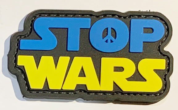Ukraine Stop Wars PVC Patch, Velcro backed Badge. Great for attaching to your field gear, jackets, shirts, pants, jeans, hats or even create your own patch board. Size: 7x4cm