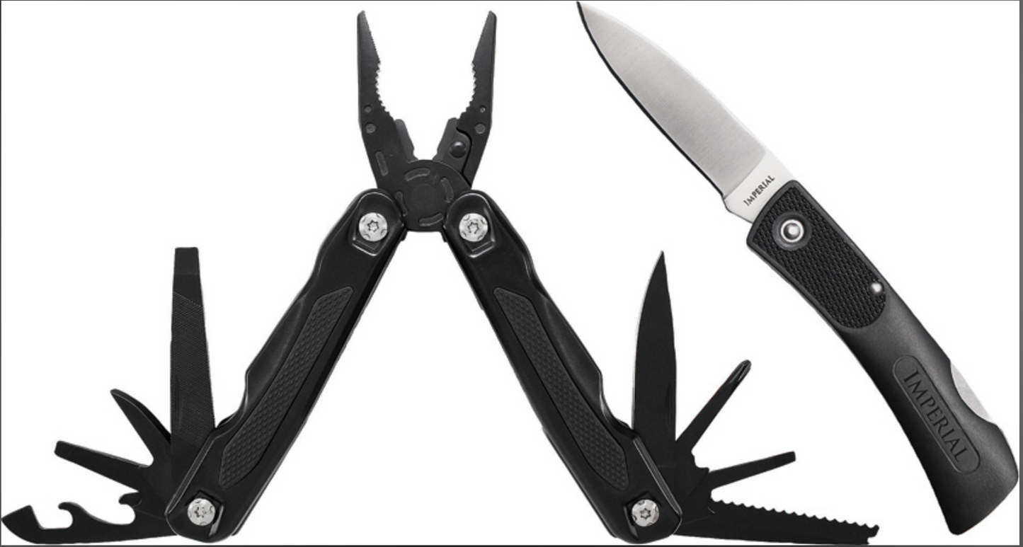 Imperial IMPCOM9CP Multi-Tool Combo with Stainless Steel Lock Back Folding Knife
