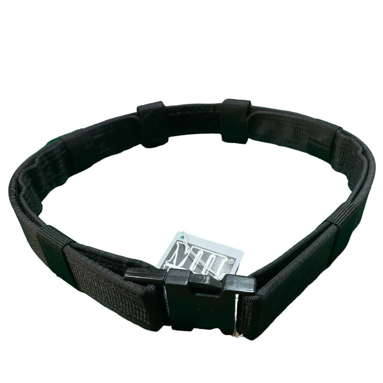 25mm Modern Tactical / Security belt, with 2 belt keepers / pouch fixers. Heavy duty construction preventing rolling or saging from heavy loads. Colour: Black Size: 25mm wide with Adjustable length www.moralepatches.com.au