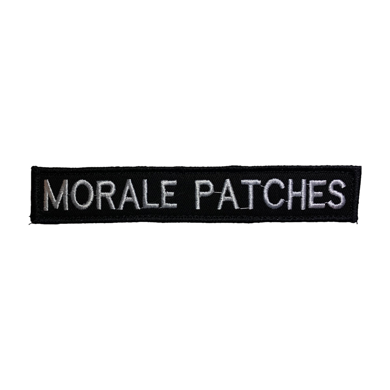 Name tag in black material, size is 2.5cm x 15cm, lettering is 1.5cm in height. All embroidery is done in upper case letters only as a FYI. These are great for cadets, police and other public service departments. Don't forget you can even add the velcro backing and use them on your field gear or even dog vests. Made on the Gold Coast, please support Australian made www.moralepatches.com.au
