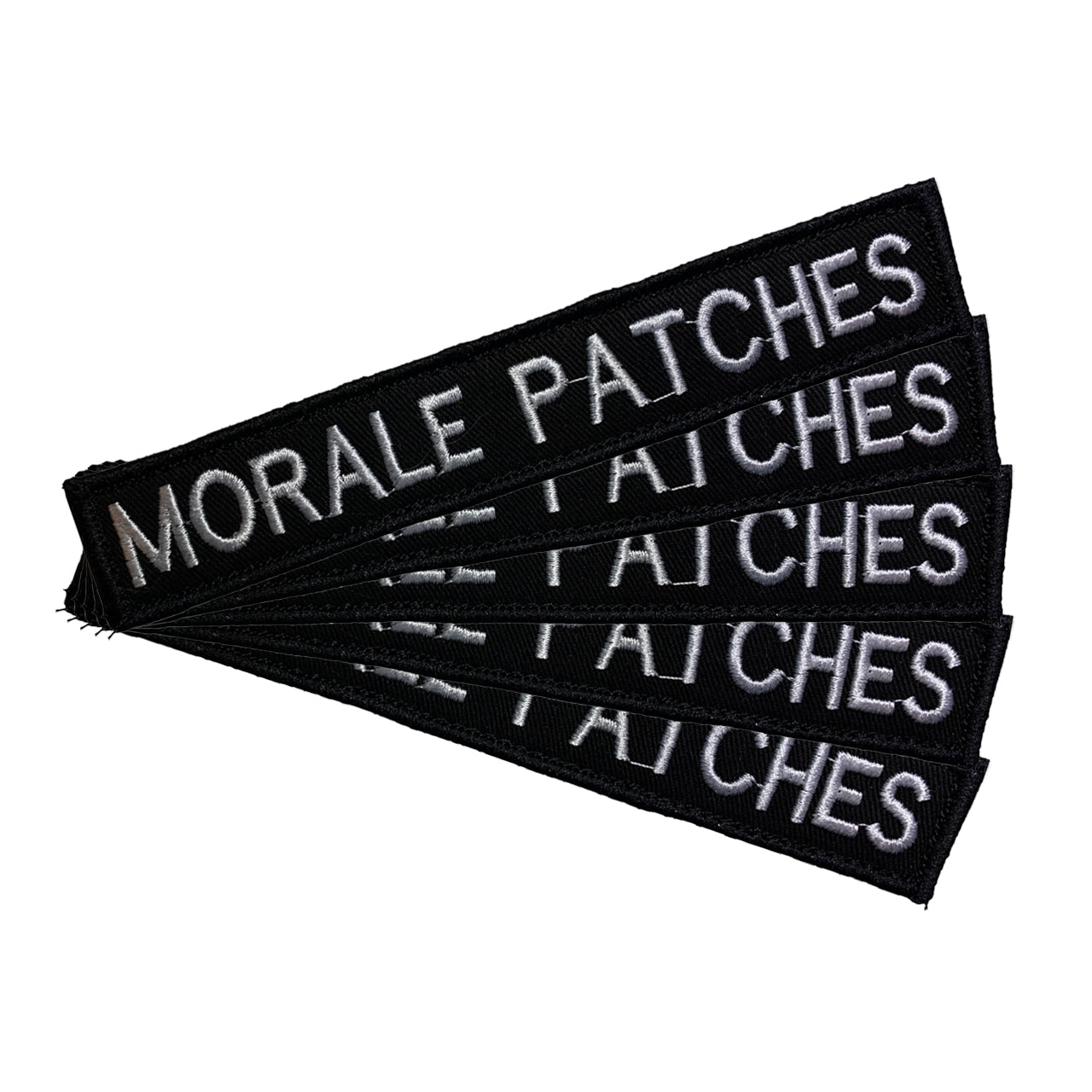 Name tag in black material, size is 2.5cm x 15cm, lettering is 1.5cm in height.  All embroidery is done in upper case letters only as a FYI.  These are great for cadets, police and other public service departments.  Don't forget you can even add the velcro backing and use them on your field gear or even dog vests.  Made on the Gold Coast, please support Australian made www.moralepatches.com.au