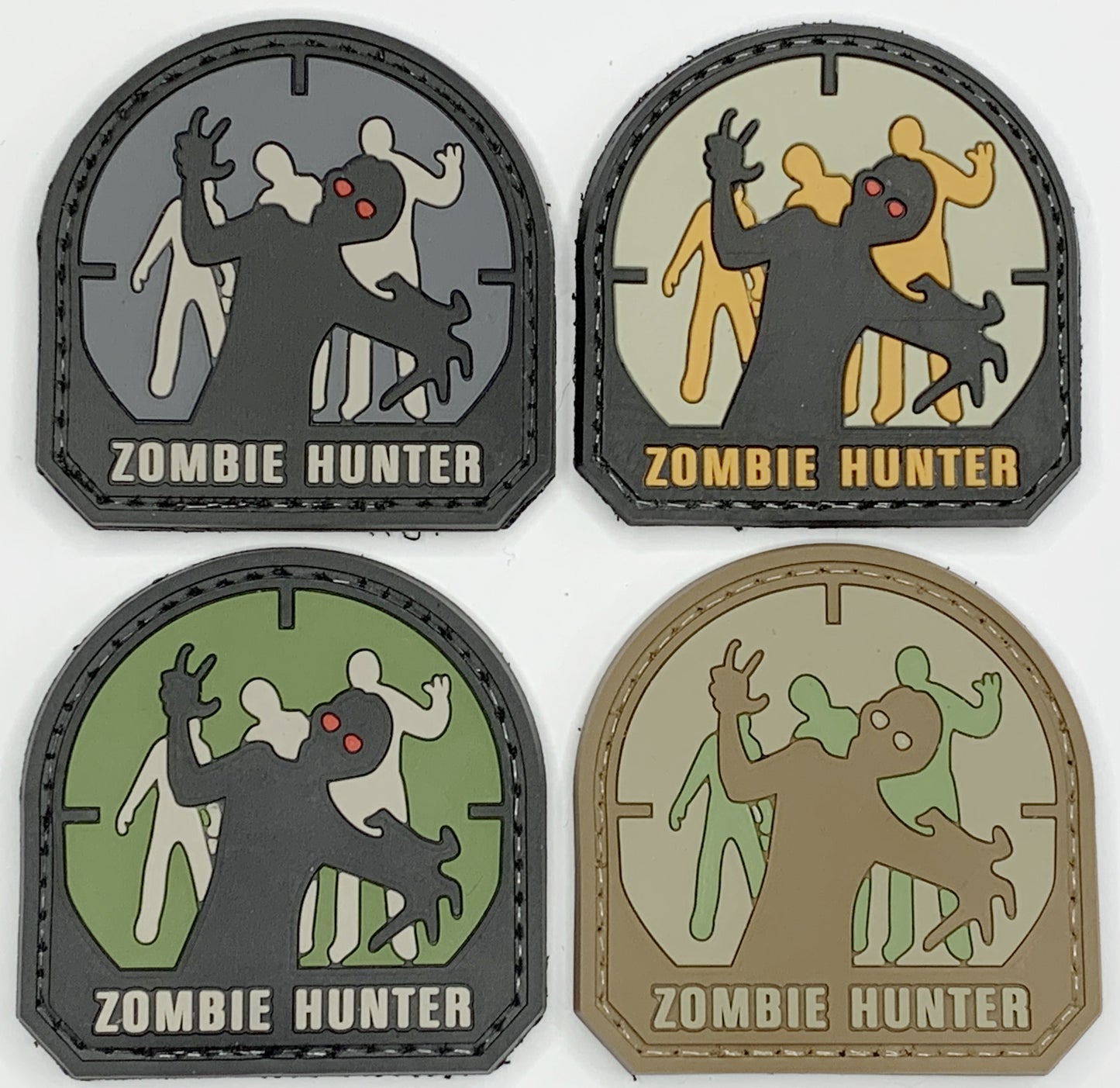 Zombie Hunter - Small PVC Patch, Velcro backed Badge. Great for attaching to your field gear, jackets, shirts, pants, jeans, hats or even create your own patch board. Size: 5x5cm moralepatches.com.au