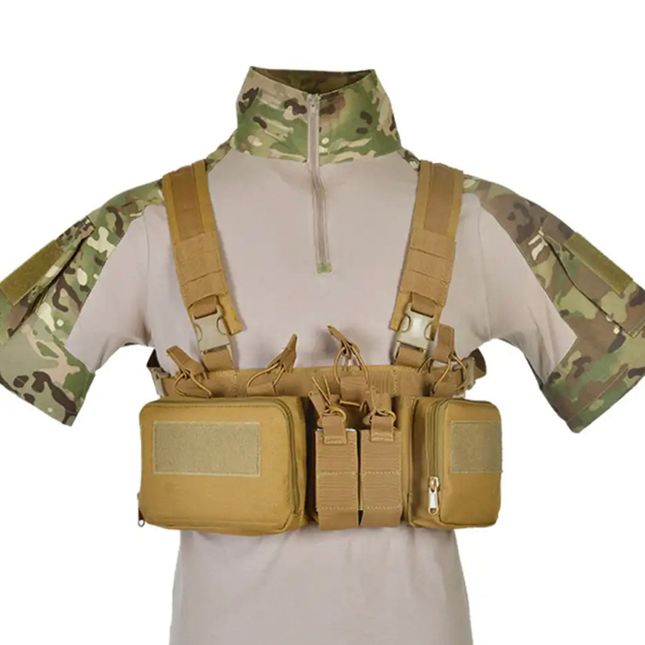 Defence Q Store Chest Rig X Harness The multi-functional assault MOLLE system combat vest is made of 600D waterproof oxford cloth. The fabric has high precision and strong functionality which is more suitable for outdoor activities. Great for Military, cadets, airsoft and other outdoor activities www.moralepatches.com.au