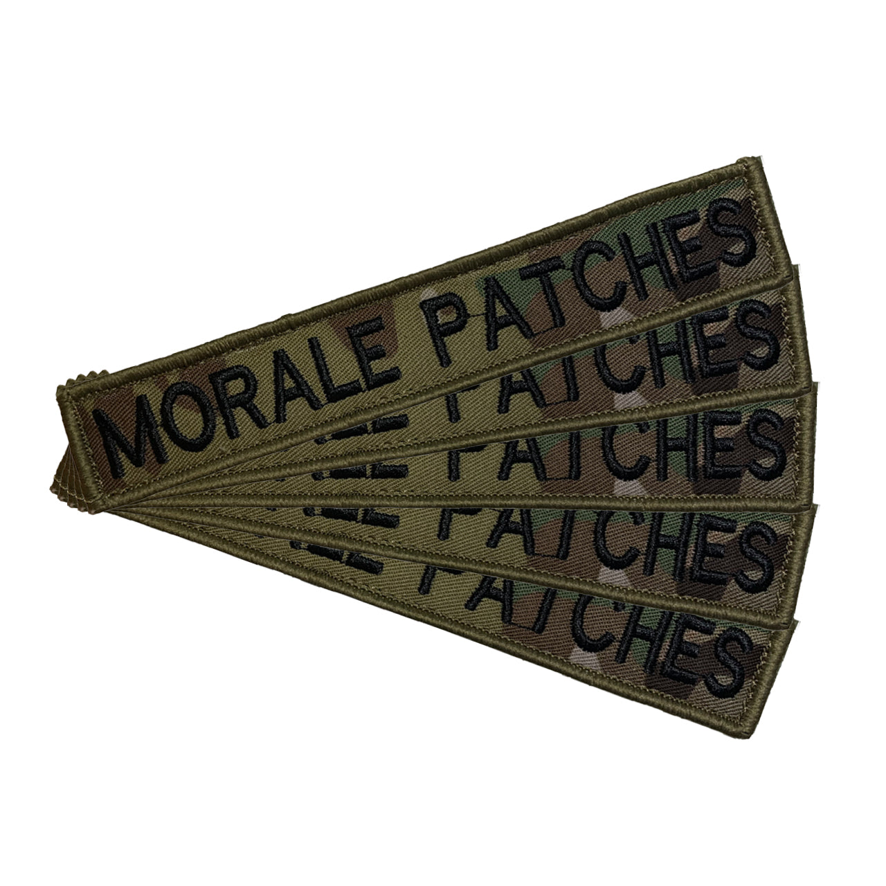 Name tag in Multicam material, size is 2.5cm x 15cm, lettering is 1.5cm in height.  All embroidery is done in upper case letters only as a FYI.  These are great for cadets or even survivalists who love their multicam uniforms.  Don't forget you can even add the velcro backing and use them on your field gear or even dog vests.  Made on the Gold Coast, please support Australian made www.moralepatches.com.au